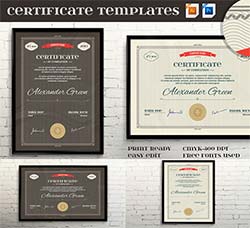 通用型证书模板：Certificate Templates Vector+PSD II